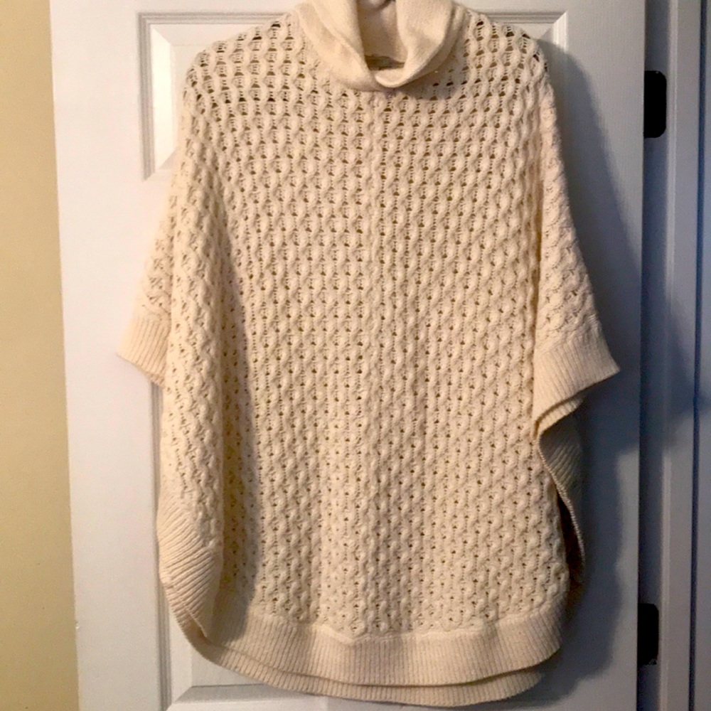 COPY - Cream Talbots sweater poncho